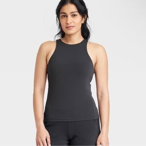 Black  Women's Everyday Soft High Neck Tank Top All In Motion size 1X NWT